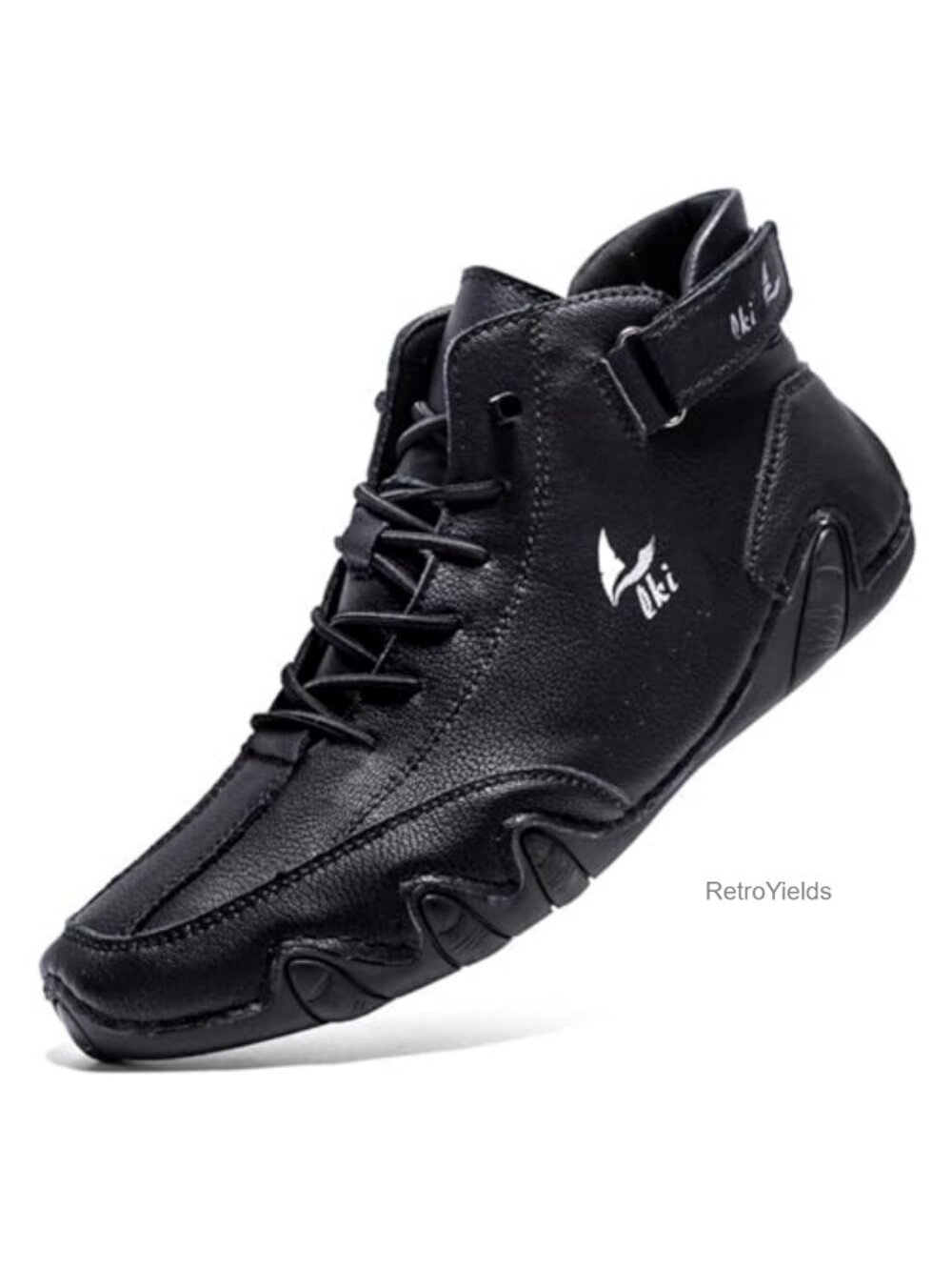 Men's Handmade Leather High Top Slip-On Chukka Boots Sneakers